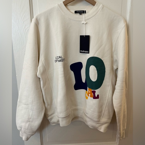 Madhappy Local Optimist Fleece Sweatshirt Tofu XS - Picture 2 of 5